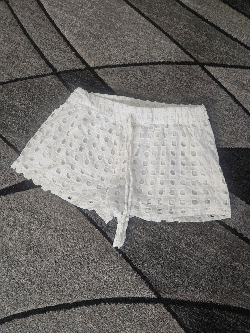 White Eyelet Drawstring Women’s Shorts